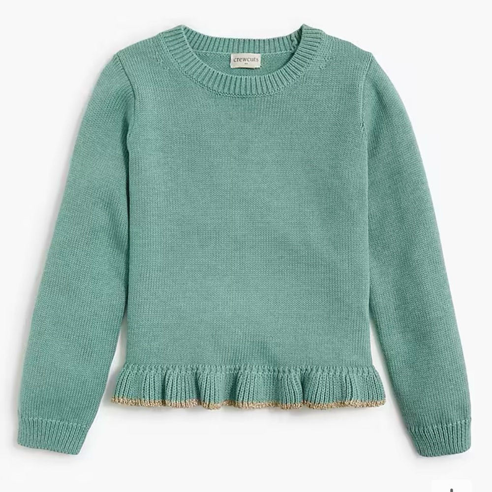 J.Crew Girls' sparkle ruffle-hem sweater